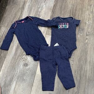 Simply Joys Navy Polka Dot Kids One Piece Set